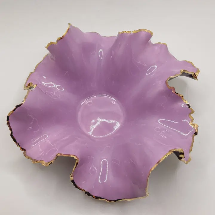 Gold Rim Blossom Bowl