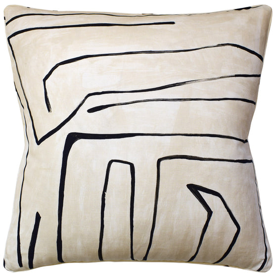 Graffito Linen/Onyx Pillow