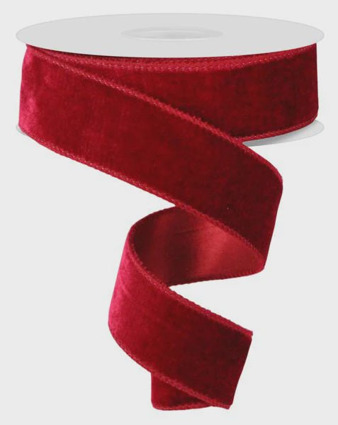 Cranberry Deluxe Velvet - 1.5"