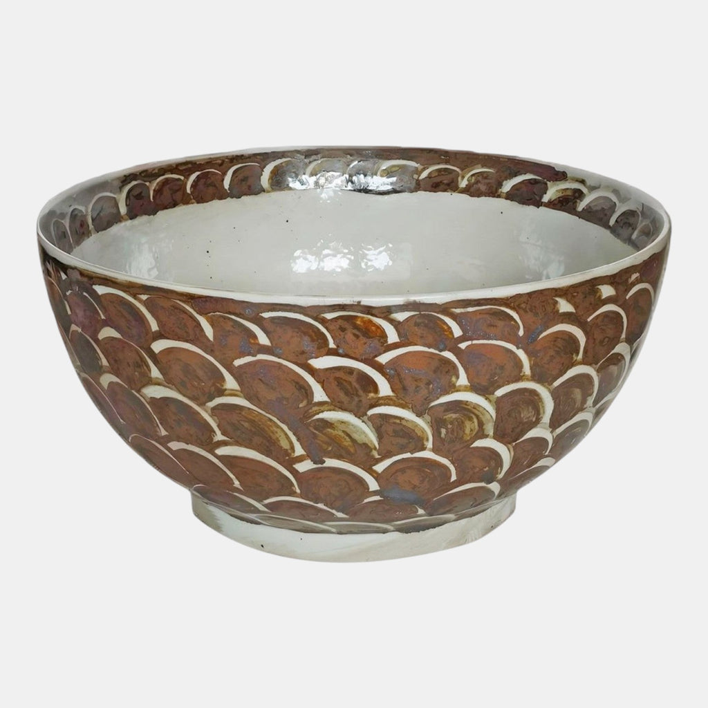 Rustic Brown Sea Wave Bowl