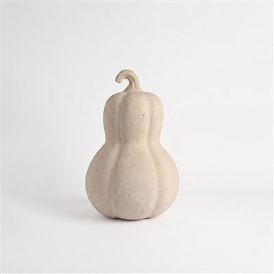 Paper Mache Pumkin Dia 8.7” - White