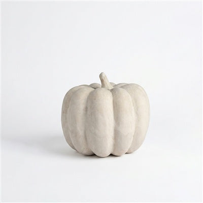Paper Mache & Eco Mix Pumkin 6.7” - White