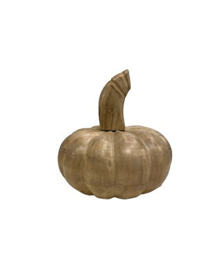 Sun Bleached Mango Wood Décor Pumpkin - Small