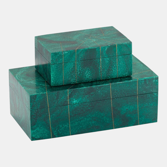Malachite Tromp Loeil Box, Large