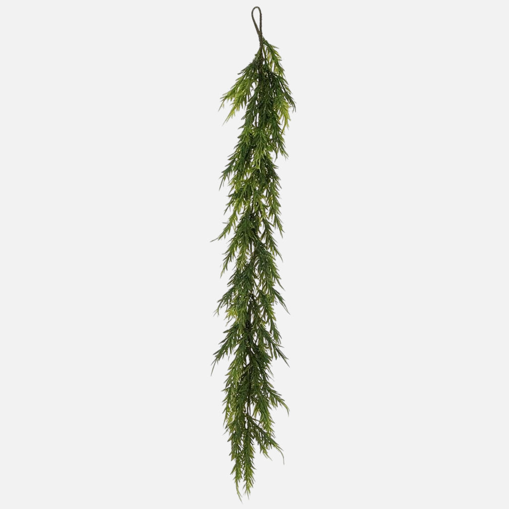 Citrine Home 60-inch Norfolk pine garland with realistic green needles for holiday home decor
