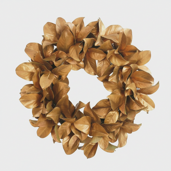Gold Leaf Magnolia Wreath , 30"
