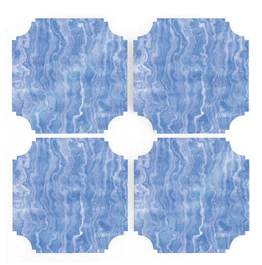 Blue Agate Coasters, Set of 4