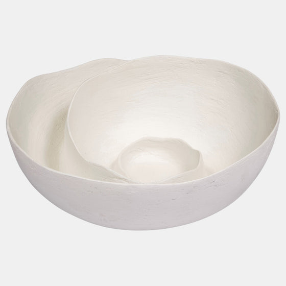 Soto Swirl Bowl, White Gesso