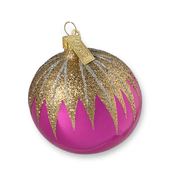 Icicles Ornament, Fuchsia and Gold