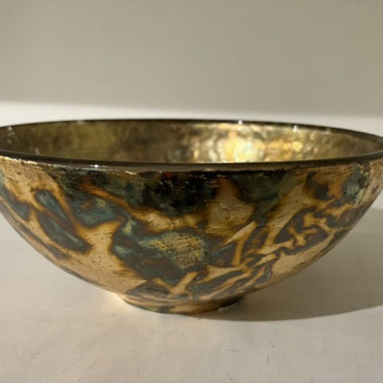Green/Gold Bubble Bowl