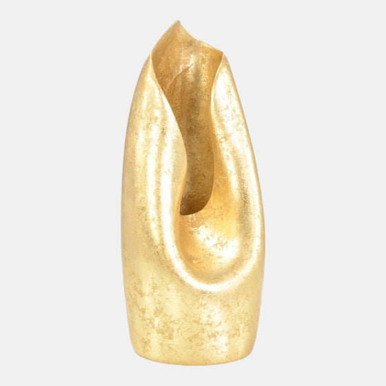 Gold Tessuto Vase-16"
