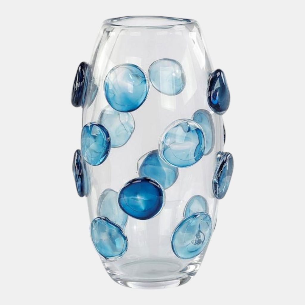 Cerulean Spots Glass Vase
