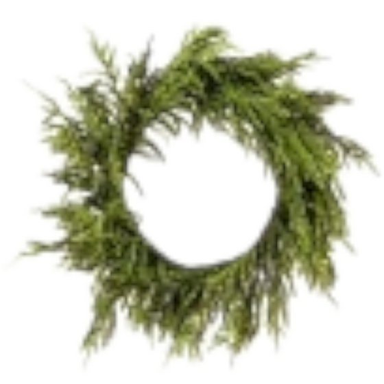 Citrine Home 24-inch Norfolk Pine holiday wreath with realistic green foliage for seasonal home decor