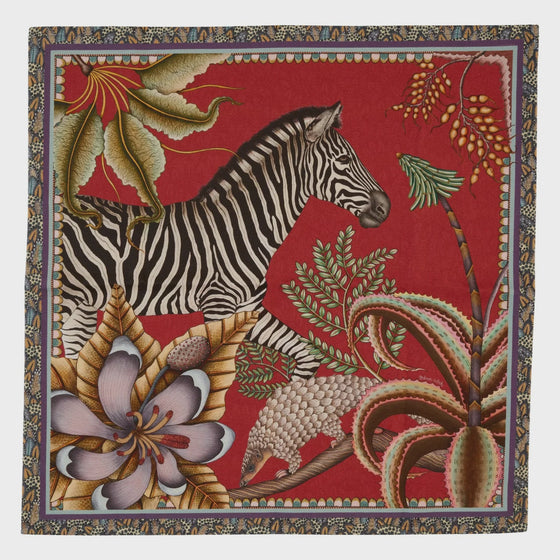 Thanda Stripe Napkins - Royal Red