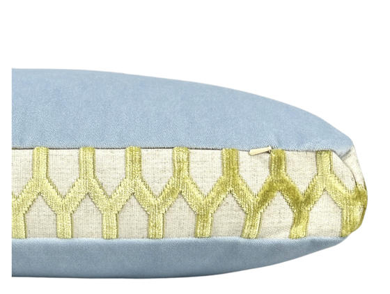 Margot Pillow- Celery/Chambray