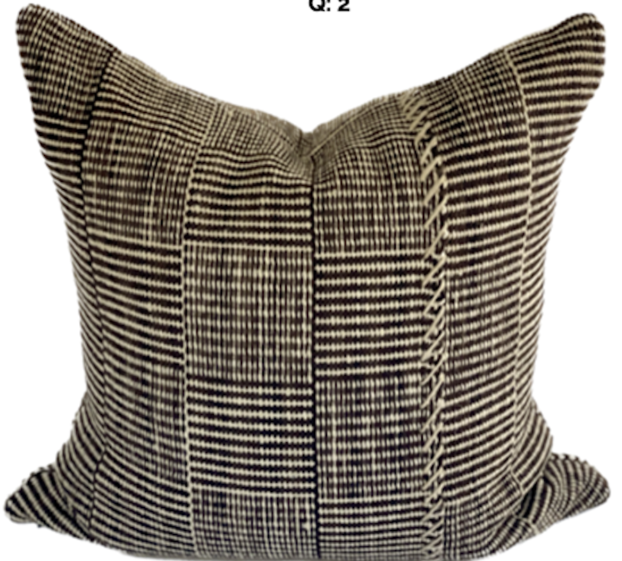 Makun Pillow, Square Stripe, Brown & Oatmeal, 26"