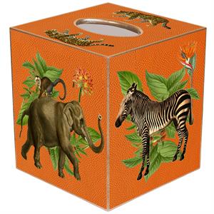 African Obsession Orange Tissue Box