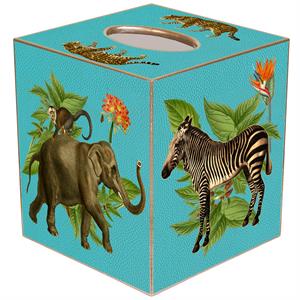 African Obsession Turquoise Tissue Box
