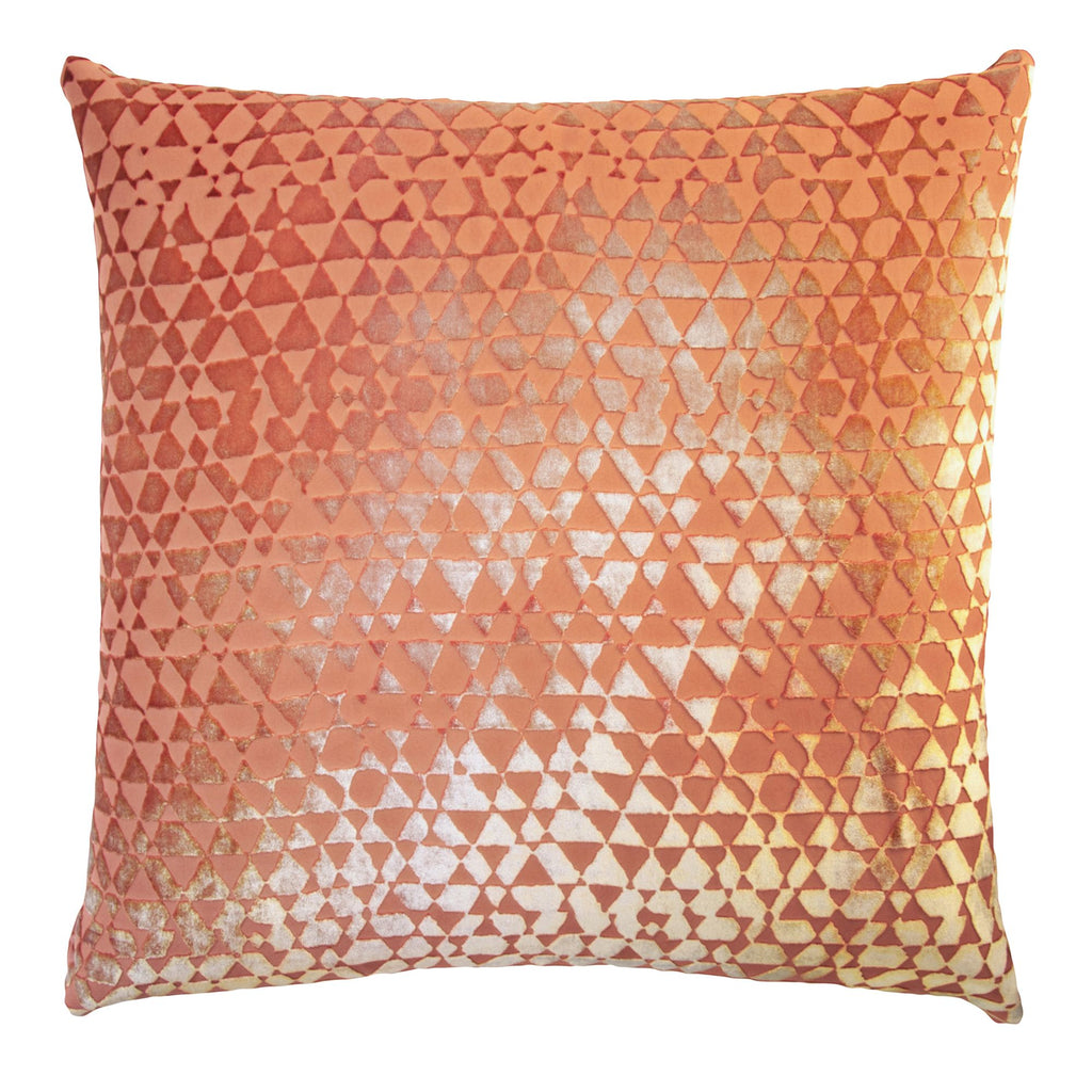 Triangles Mango Velvet Pillow/22"