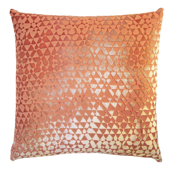 Triangles Mango Velvet Pillow/22"