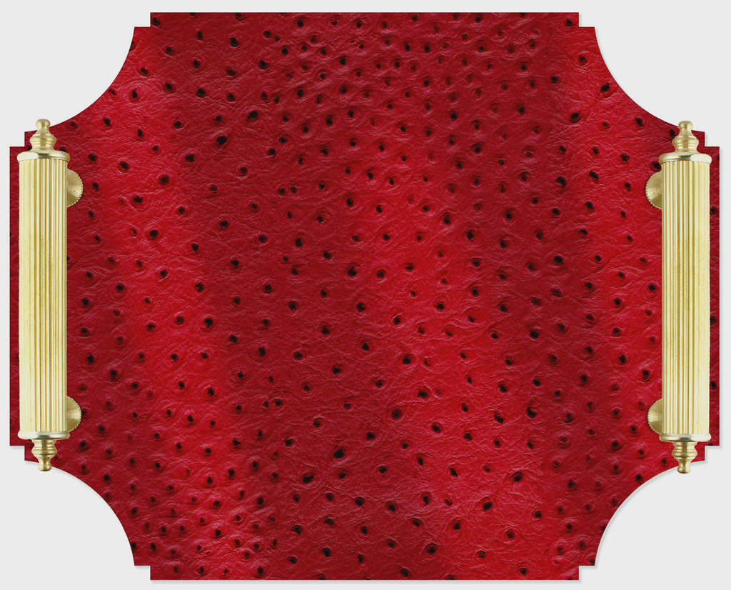 Red Ostrich Small Tray