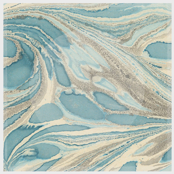 Blue Marbleized Trinket Bowl