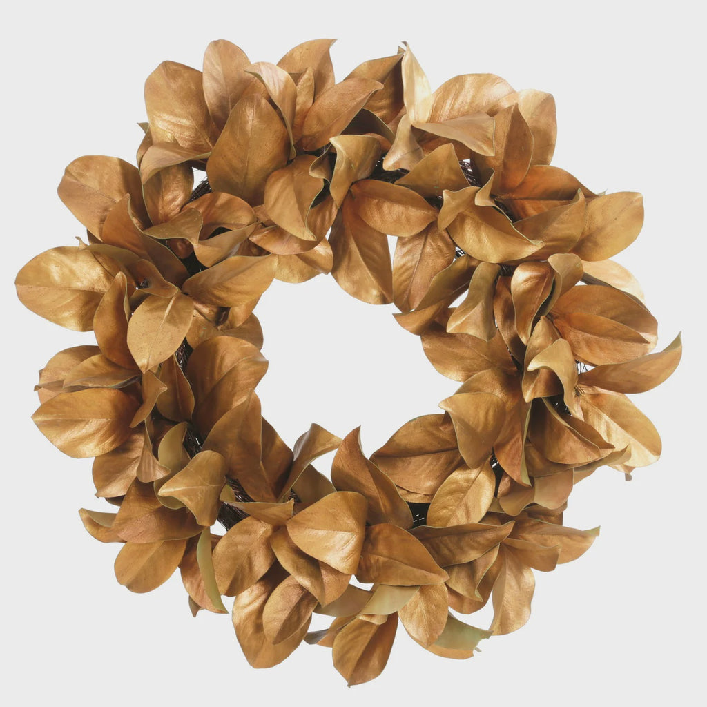 Gold Leaf Magnolia Wreath - 30"