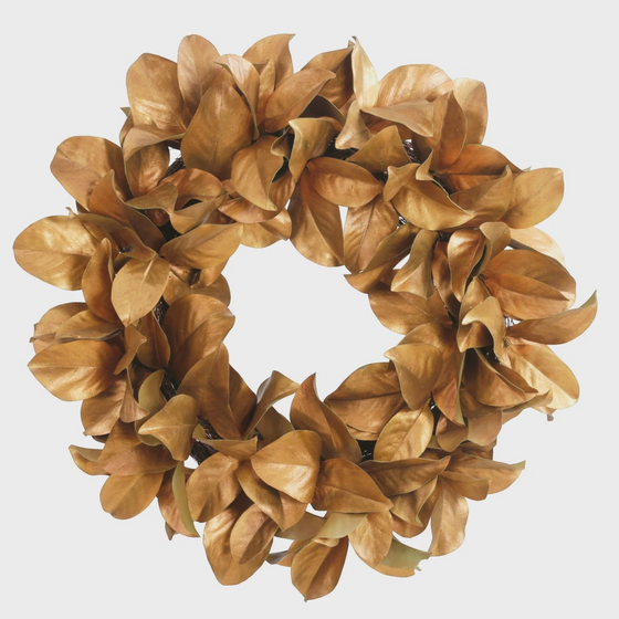 Gold Leaf Magnolia Wreath - 30"