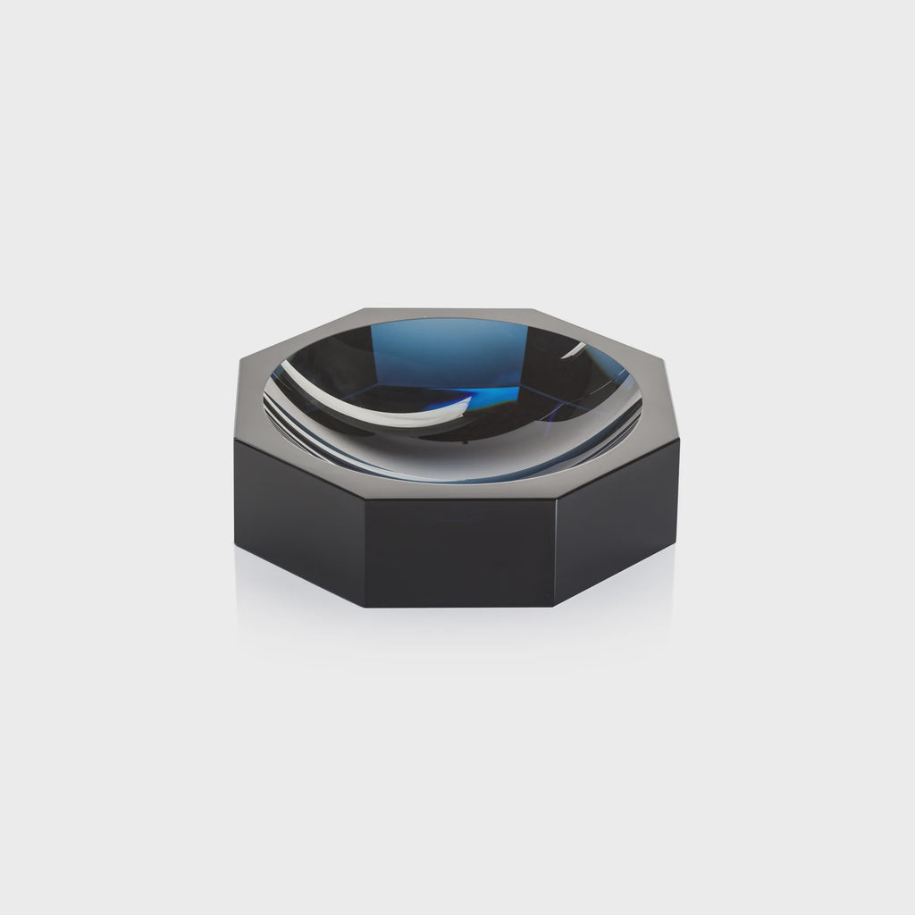 Glass Octagon Bowl/Blue