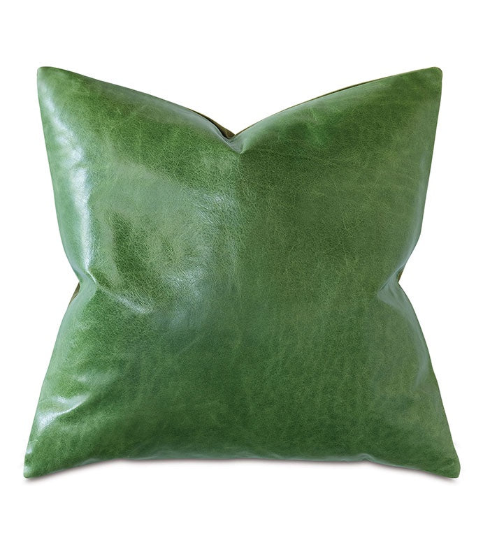 Tudor Leather Pillow/Kelly