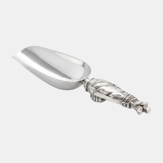 Citrine Home stainless steel ice scoop with pewter golf bag handle, 9" L