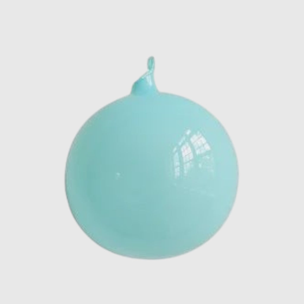 Citrine Home light turquoise 120 mm round glass decorative ornament with a small top loop
