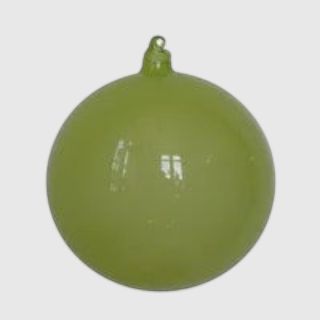 Citrine Home 120mm lime green glass bubblegum decorative ornament with a smooth spherical finish