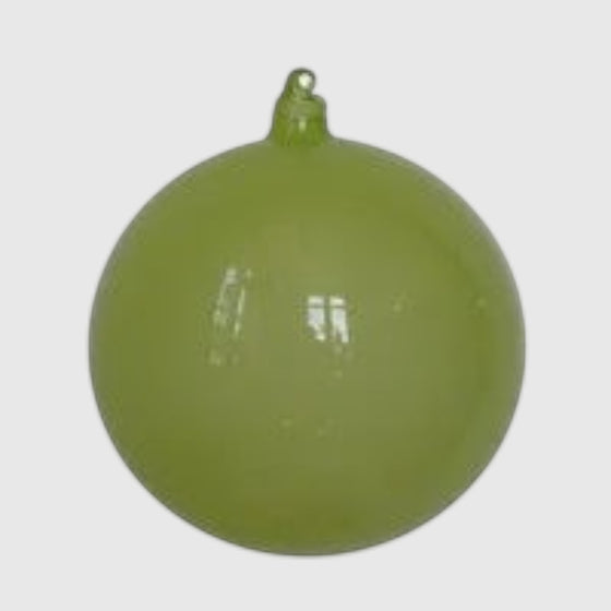 Citrine Home 120mm lime green glass bubblegum decorative ornament with a smooth spherical finish