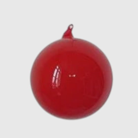 Citrine Home 120 mm classic red bubblegum glass ornament with a smooth, glossy finish for holiday decoration.
