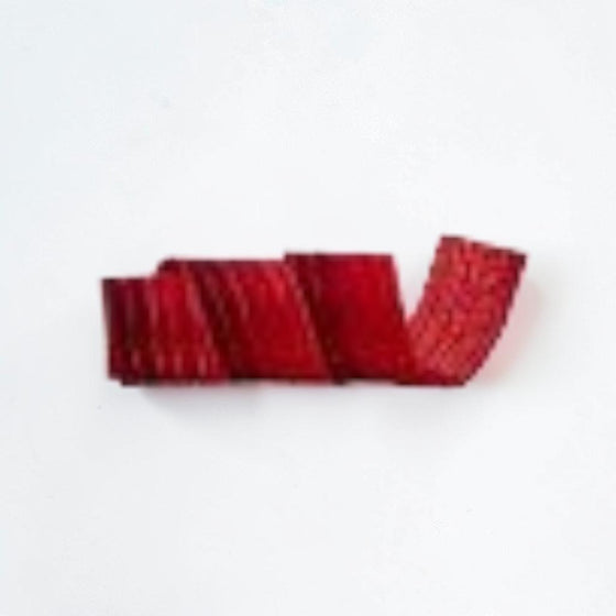 Citrine Home 4-inch red velvet ombre ribbon with a soft textured finish for decorative gift wrapping and crafts.