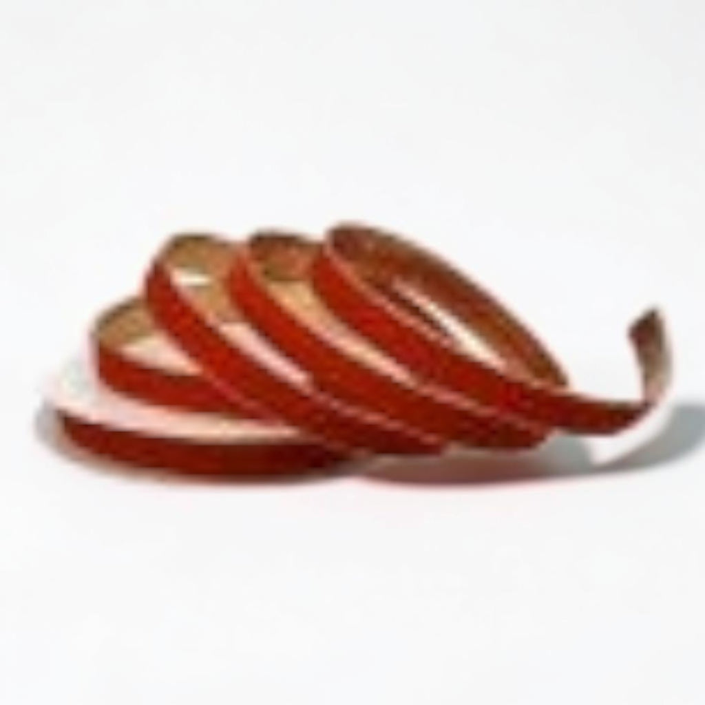 Citrine Home 1-inch red velvet ribbon with a metallic edge, perfect for holiday gift wrapping and decor.