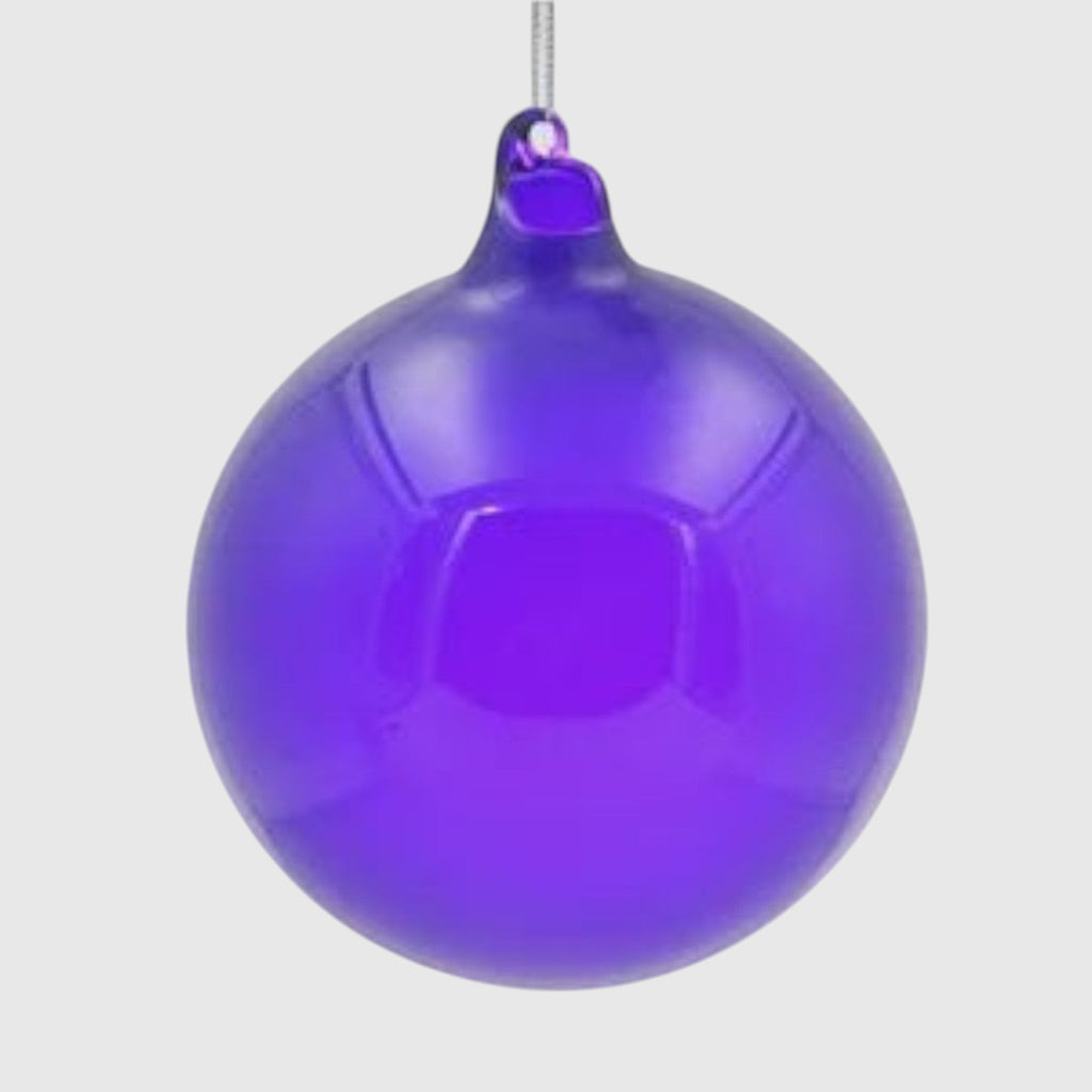 Citrine Home 120 mm Violet Bubblegum glass ornament with a smooth, vibrant purple finish.