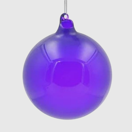 Citrine Home 120 mm Violet Bubblegum glass ornament with a smooth, vibrant purple finish.