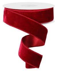 Cranberry Unwired Woven Velvet - 1.5"