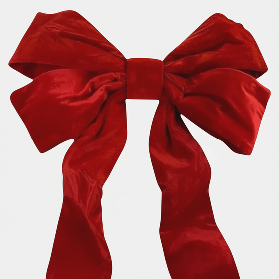 Burgundy Velvet Bow - 38" x 24"