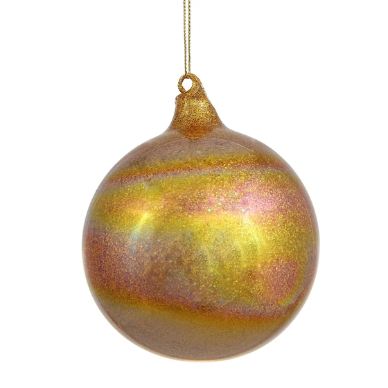 Glitter Glass Ball Ornament, Gold