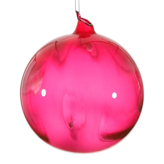 Metallic Marble Ball Ornament, Lt. Berry