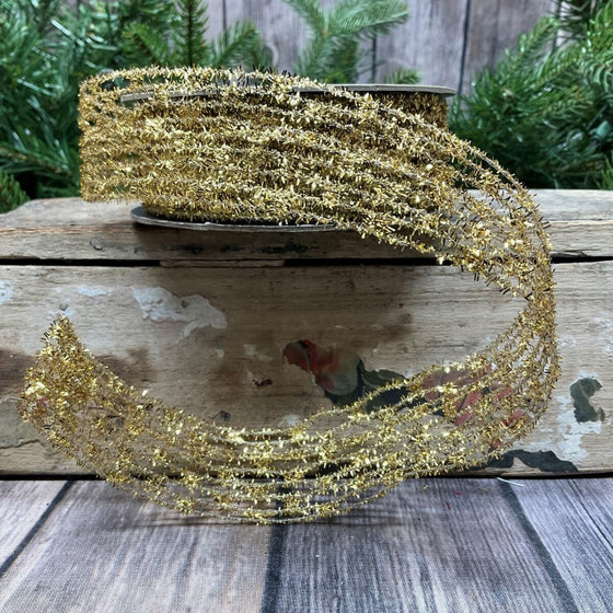 Gold Tinsel Stretch, 1.5"