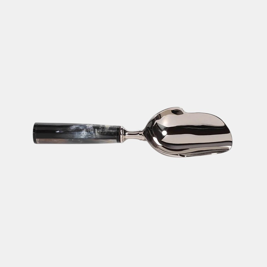 Nickel Ice Scoop w/Horn Handle