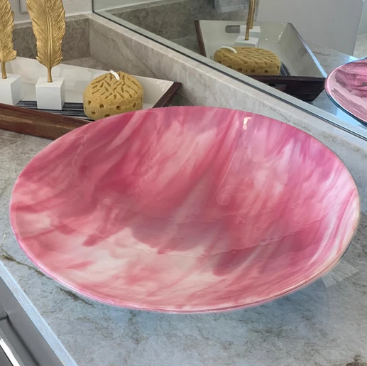 Pink Opal Bowl 20"