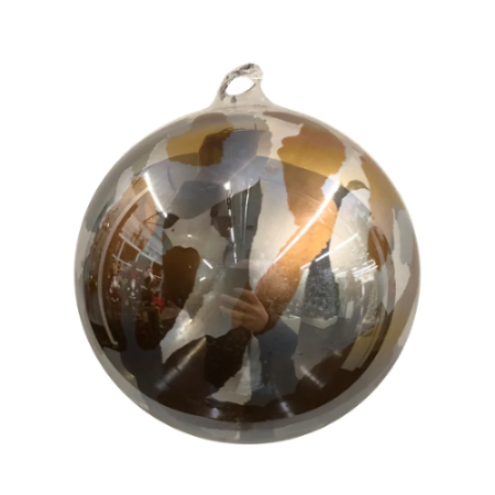 Marble Ball Ornament, Gold & Silver