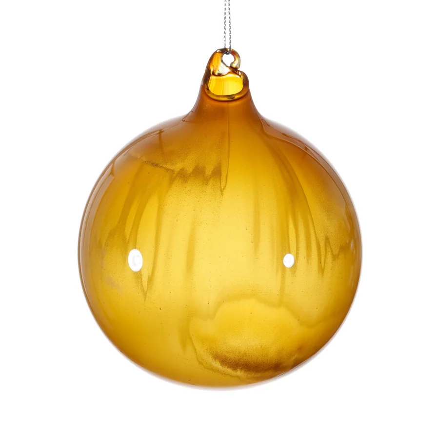 Metallic Marble Ball Ornament, Gold