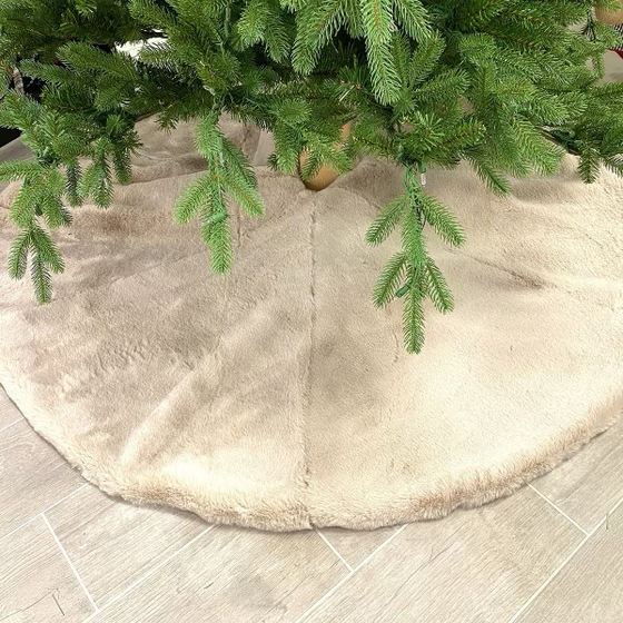 Beige Fur Tree Skirt, 64"