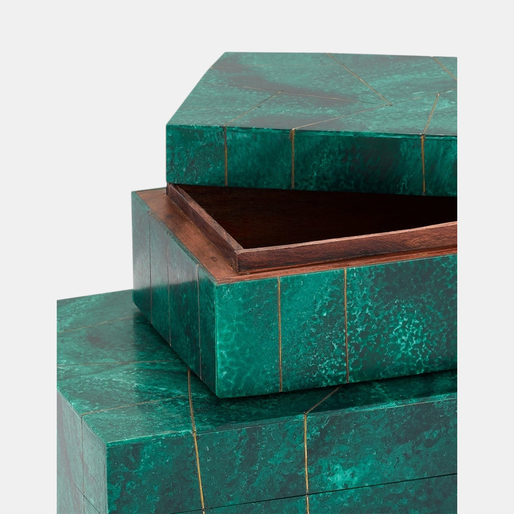 Malachite Tromp L'oeil Box, Small